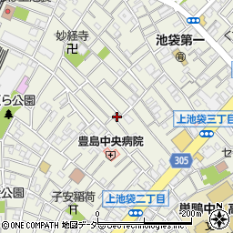 東京都豊島区上池袋周辺の地図