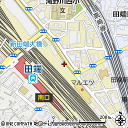 北区　新田端大橋南自転車駐車場周辺の地図