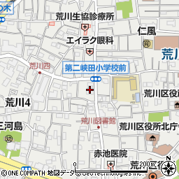 東京都荒川区荒川4丁目25周辺の地図