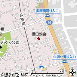 横田バプテスト教会周辺の地図