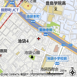 東京都豊島区池袋4丁目33-3周辺の地図