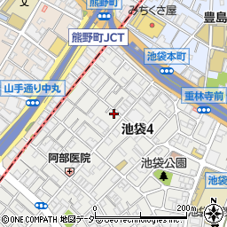 東京都豊島区池袋4丁目12-21周辺の地図