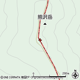 熊沢岳周辺の地図