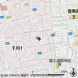 豊島千川一郵便局周辺の地図
