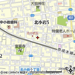 東京都江戸川区北小岩5丁目14周辺の地図