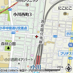 タイムズ小川西町第５駐車場周辺の地図