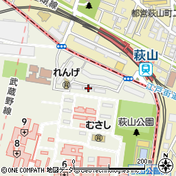 ＵＲ萩山団地４号棟周辺の地図