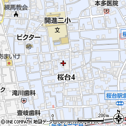 東京都練馬区桜台4丁目周辺の地図