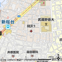 東京都練馬区羽沢1丁目周辺の地図