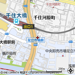 東京都足立区千住河原町23周辺の地図