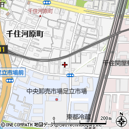 東京都足立区千住河原町33周辺の地図
