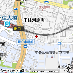 東京都足立区千住河原町24周辺の地図