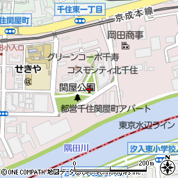 東京都足立区千住関屋町17周辺の地図