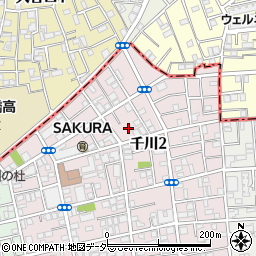 東京都豊島区千川2丁目周辺の地図