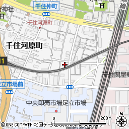 東京都足立区千住河原町34周辺の地図