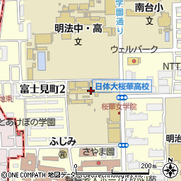 日本体育大学桜華高等学校周辺の地図