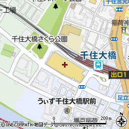 ＬＢＣｔｏｐｉｃｓ　千住大橋ポンテグランデＴＯＫＹＯ店周辺の地図