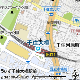 リパーク千住大橋駅前駐車場周辺の地図