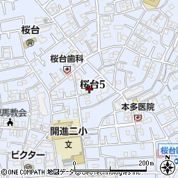 東京都練馬区桜台5丁目周辺の地図