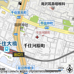 東京都足立区千住河原町20周辺の地図