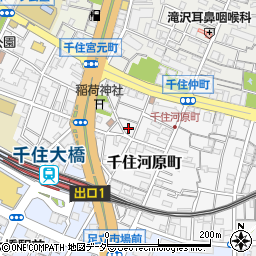 東京都足立区千住河原町15周辺の地図