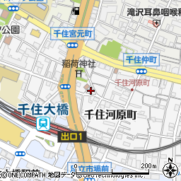 東京都足立区千住河原町14周辺の地図