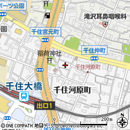 東京都足立区千住河原町16周辺の地図