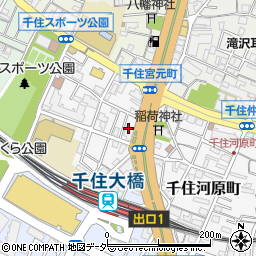 東京都足立区千住河原町9周辺の地図