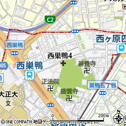 東京都豊島区西巣鴨4丁目周辺の地図