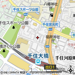 東京都足立区千住河原町8周辺の地図
