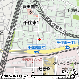 東京都足立区千住東1丁目周辺の地図
