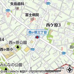 西ケ原３周辺の地図