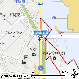 伊奈平橋周辺の地図