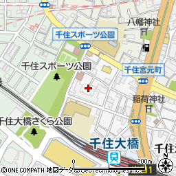 東京都足立区千住河原町5周辺の地図