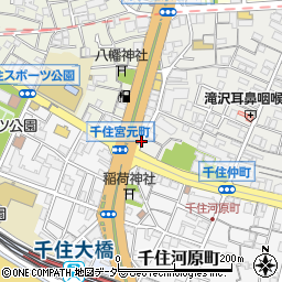 東京都足立区千住仲町1周辺の地図
