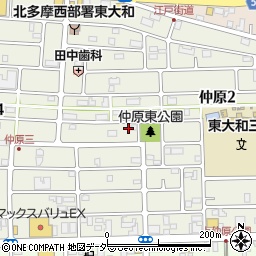 東京都東大和市仲原周辺の地図
