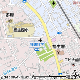 東京都福生市福生1301-2周辺の地図
