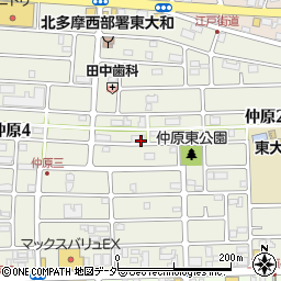 東京都東大和市仲原3丁目周辺の地図