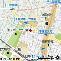 東京都足立区千住河原町6周辺の地図
