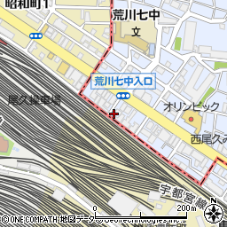 ヤクルト　東京ヤクルト販売台東本店西尾久センター周辺の地図