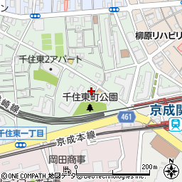 東京都足立区千住東2丁目20周辺の地図