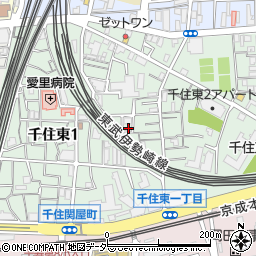 東京都足立区千住東2丁目7周辺の地図