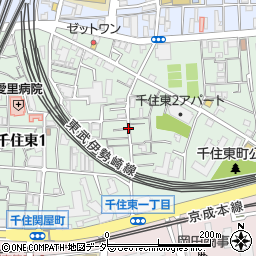 東京都足立区千住東周辺の地図