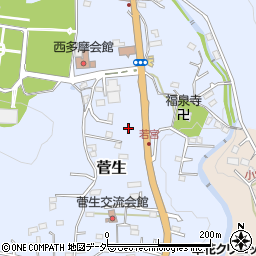東京都あきる野市菅生周辺の地図