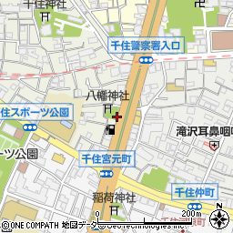 東京都足立区千住宮元町3周辺の地図
