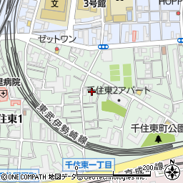 東京都足立区千住東2丁目68周辺の地図