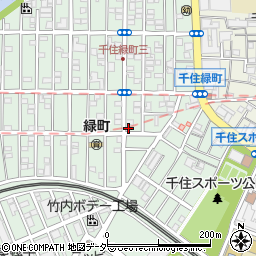 東京都足立区千住緑町2丁目14-3周辺の地図
