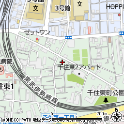 東京都足立区千住東2丁目13周辺の地図