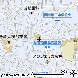 練馬区　地区区民館桜台周辺の地図