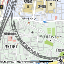 東京都足立区千住東2丁目6周辺の地図